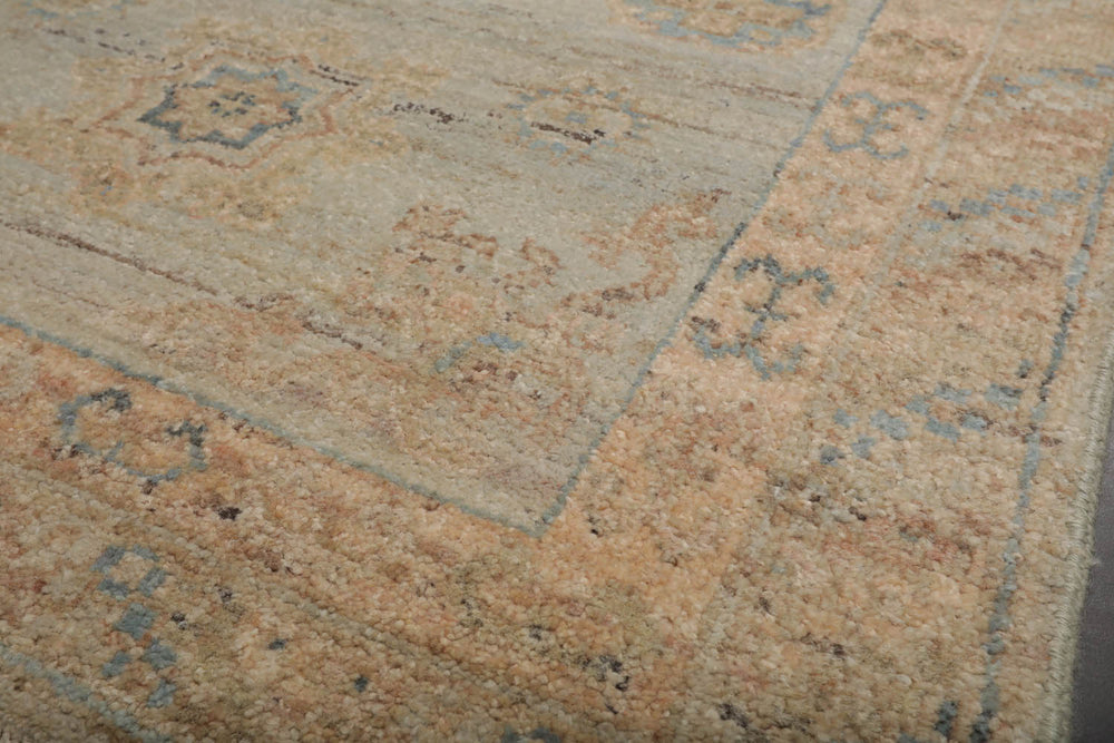 3x5 Mint, Beige, Brown Color Hand Knotted Oushak 100% Wool Traditional Oriental Rug