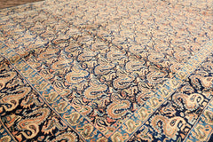 6x9 Navy, Ivory, Blue Color Hand Knotted Khorassan Wool Traditional Oriental Rug