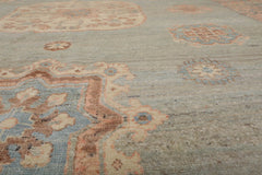 8x10 Mint, Blush, Brown Color Hand Knotted Afghan Oushak 100% Wool Traditional Oriental Rug