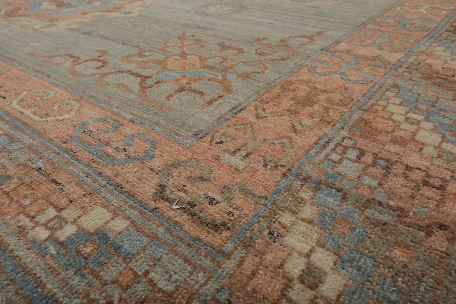 8x10 Mint, Blush, Brown Color Hand Knotted Afghan Oushak 100% Wool Traditional Oriental Rug