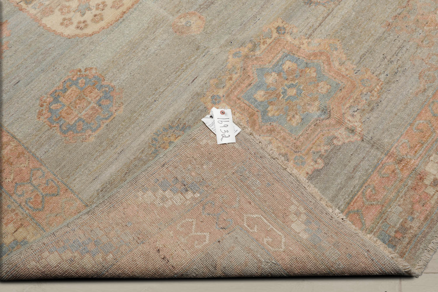 6x9 Mint, Blush, Ivory Color Hand Knotted Afghan Oushak 100% Wool Traditional Oriental Rug