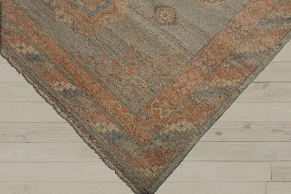 6x9 Mint, Blush, Ivory Color Hand Knotted Afghan Oushak 100% Wool Traditional Oriental Rug