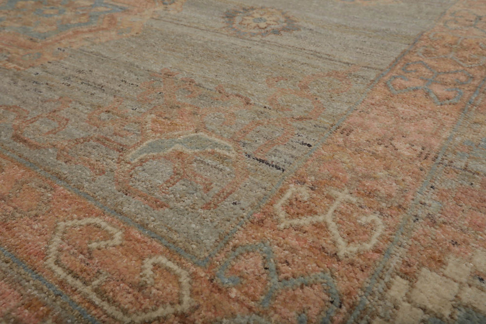 6x9 Mint, Blush, Ivory Color Hand Knotted Afghan Oushak 100% Wool Traditional Oriental Rug