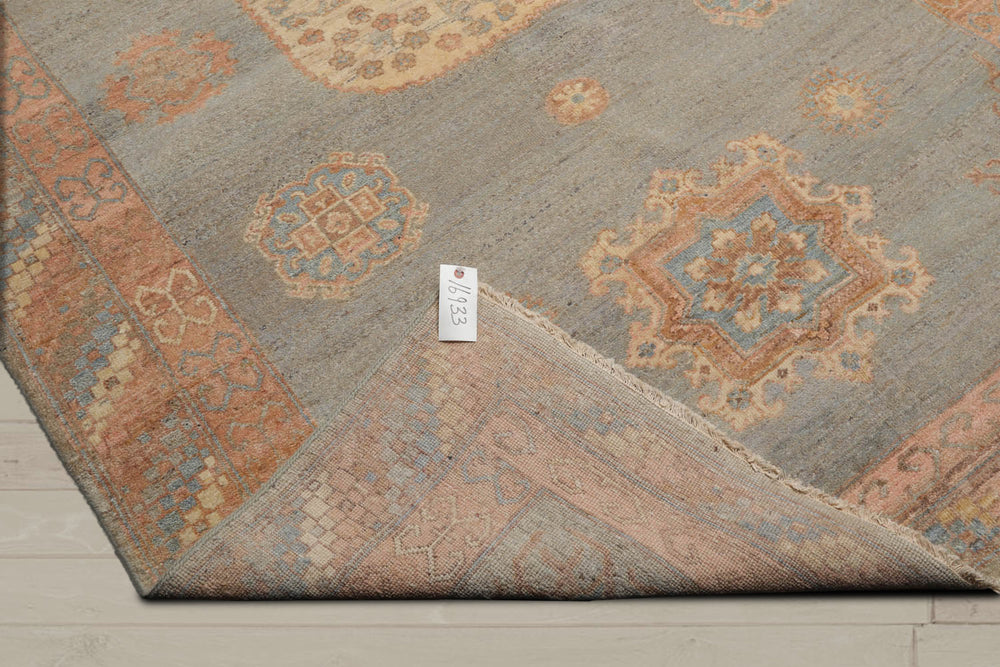 6x9 Mint, Blush, Ivory Color Hand Knotted Afghan Oushak 100% Wool Traditional Oriental Rug