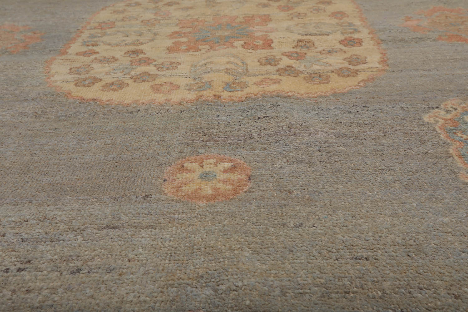 6x9 Mint, Blush, Ivory Color Hand Knotted Afghan Oushak 100% Wool Traditional Oriental Rug