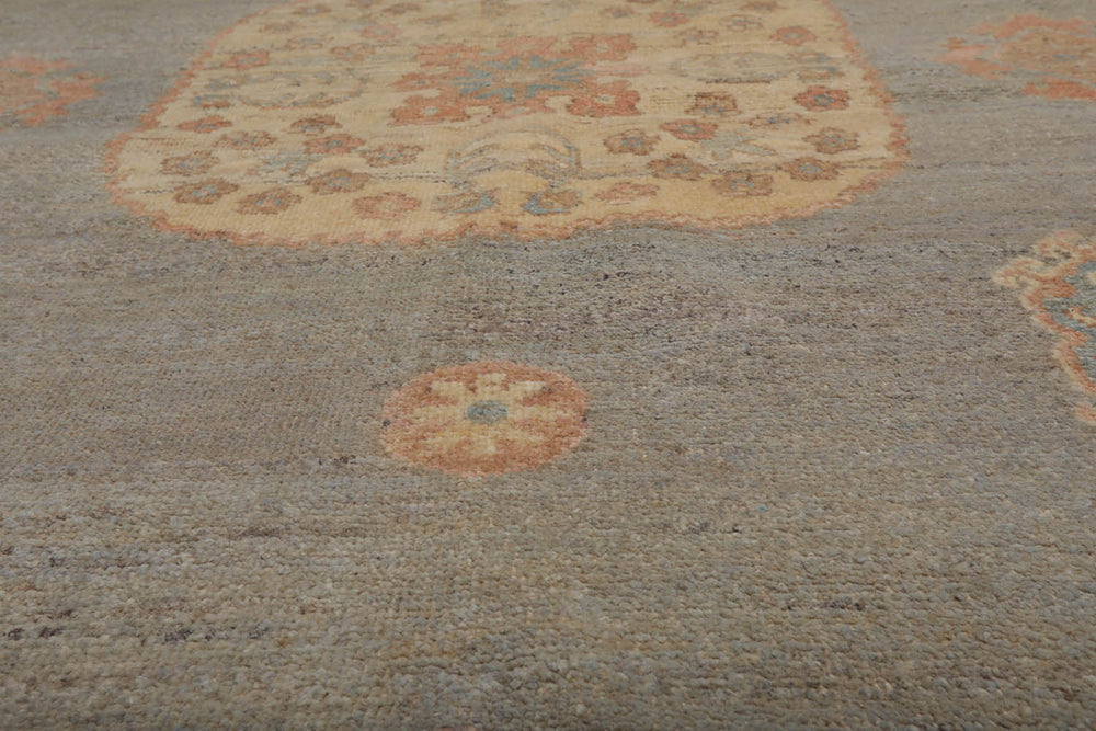 6x9 Mint, Blush, Ivory Color Hand Knotted Afghan Oushak 100% Wool Traditional Oriental Rug