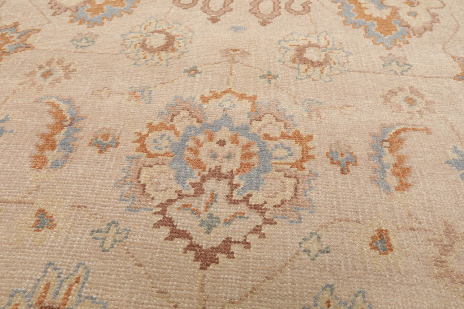 8x10 Tan, Caramel, Taupe Color Hand Knotted Oushak Wool Traditional Oriental Rug