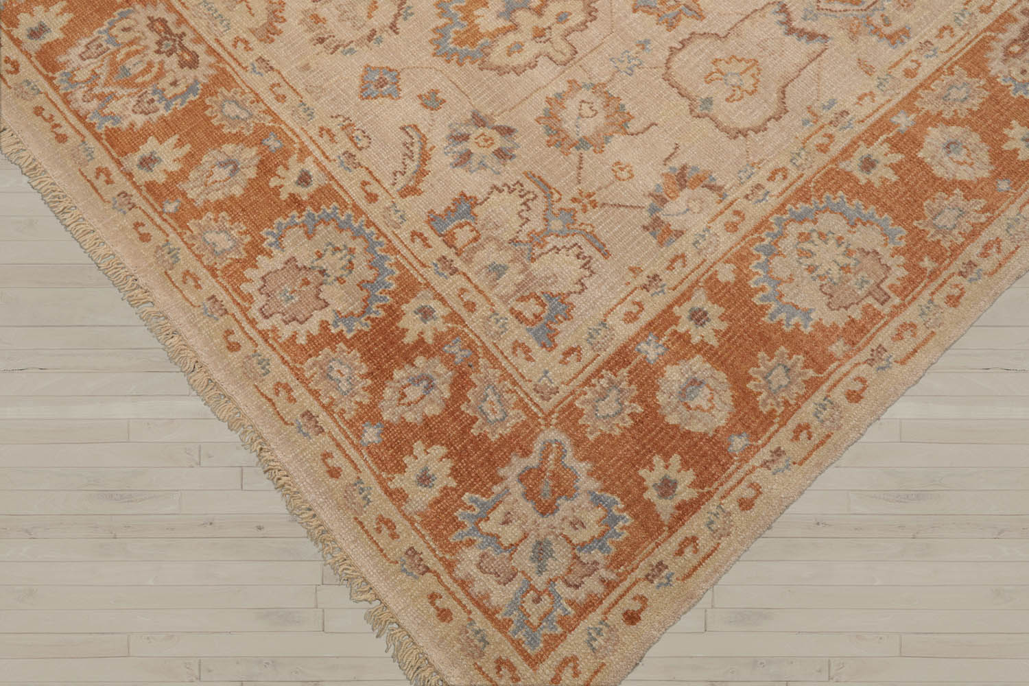 8x10 Tan, Caramel, Taupe Color Hand Knotted Oushak Wool Traditional Oriental Rug