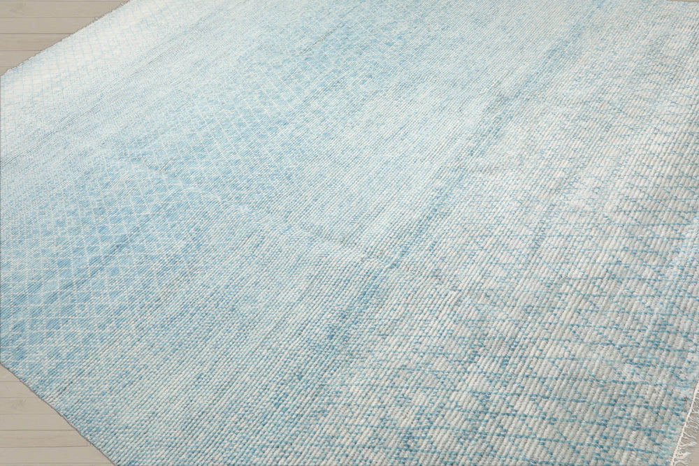 9x12 Ivory, Aqua, Color Hand Knotted  Wool Contemporary Oriental Rug