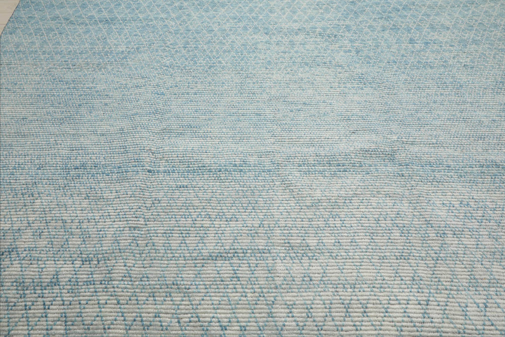 9x12 Ivory, Aqua, Color Hand Knotted  Wool Contemporary Oriental Rug