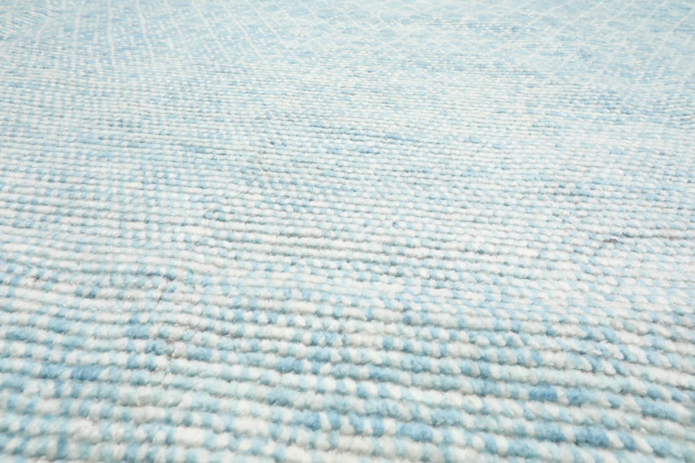9x12 Ivory, Aqua, Color Hand Knotted  Wool Contemporary Oriental Rug