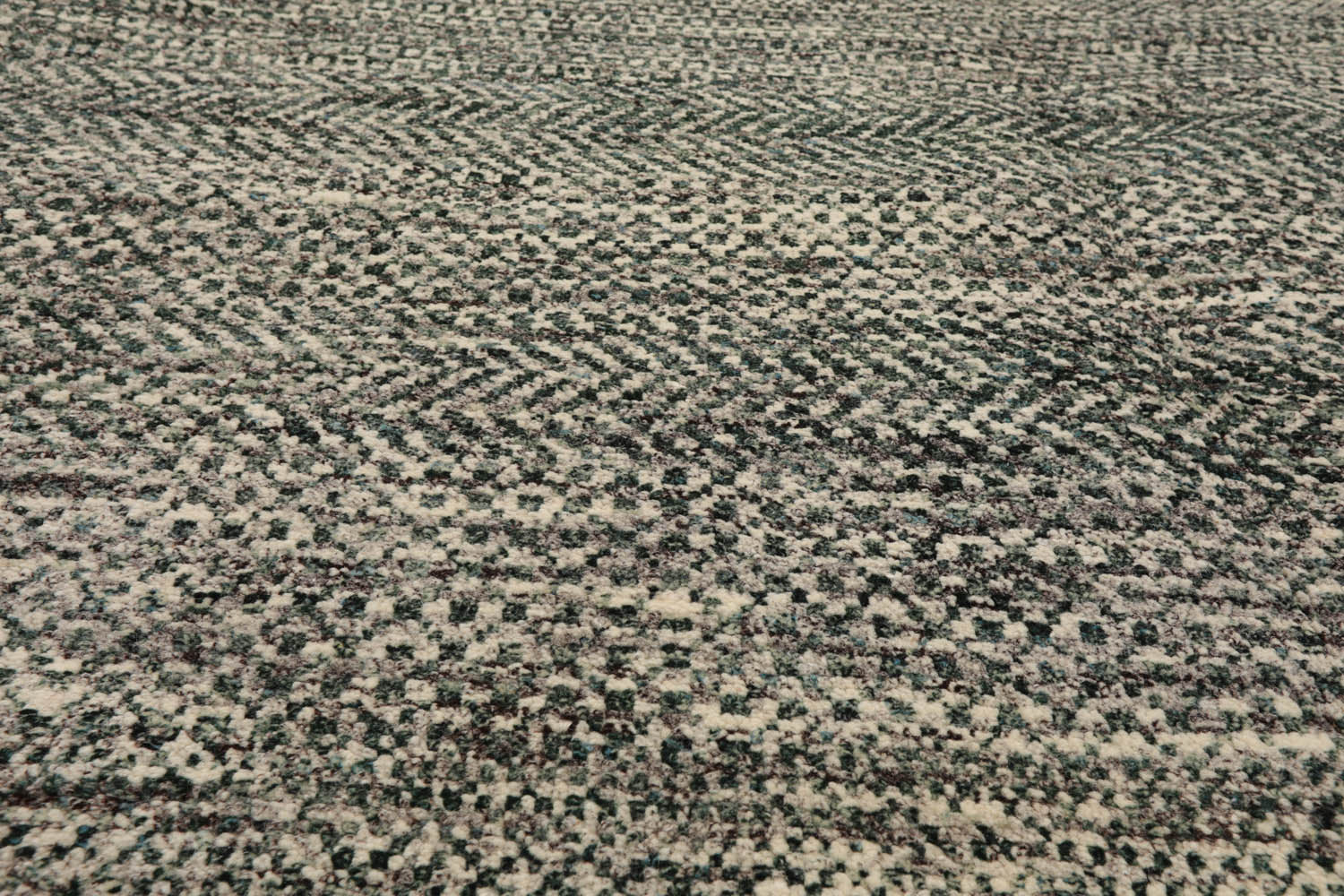 8x10 Ivory, Gray, Green Color Hand Knotted  Wool Contemporary Oriental Rug