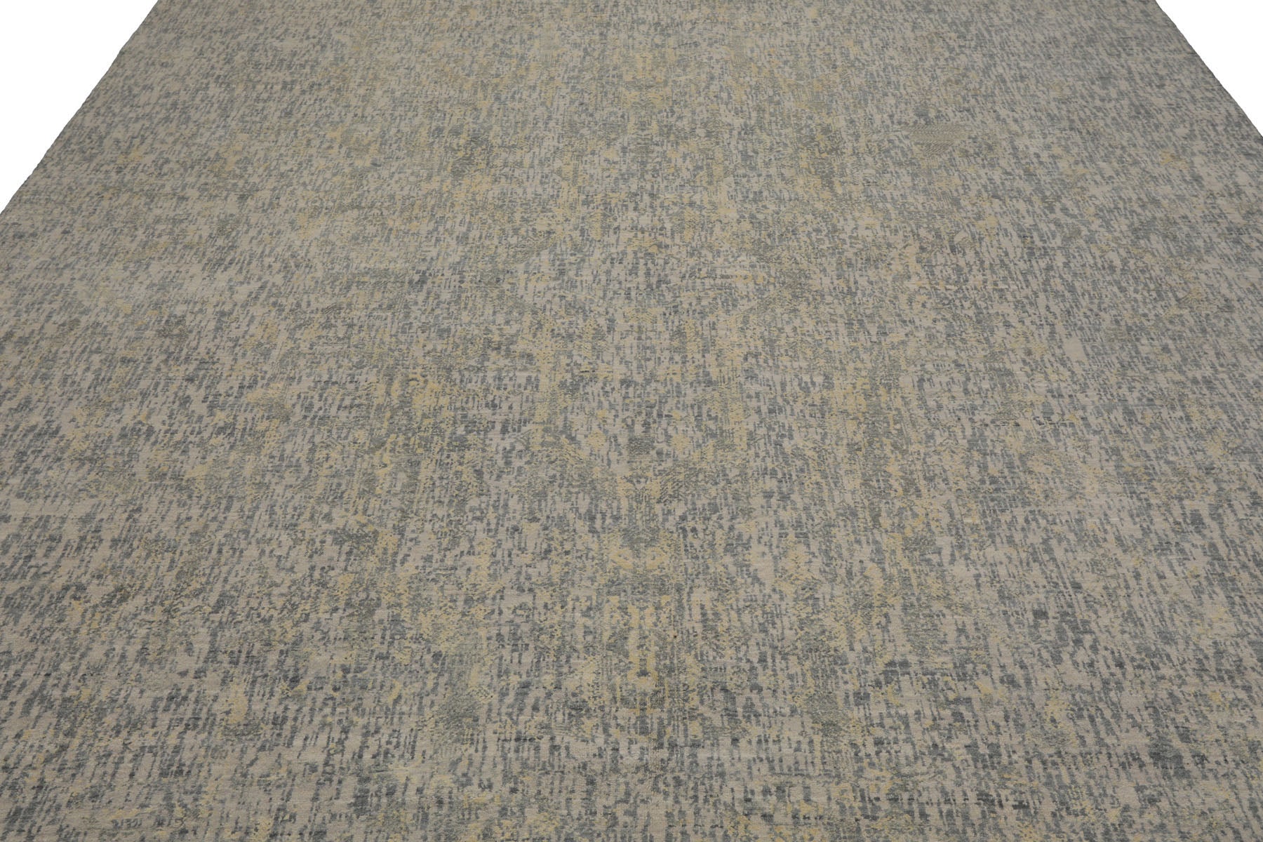 Knotted Rug Gray Slate Hand Knotted 9'x12' Tibetan Sherpa Modern Contemporary 100% Wool Oriental Area Rug