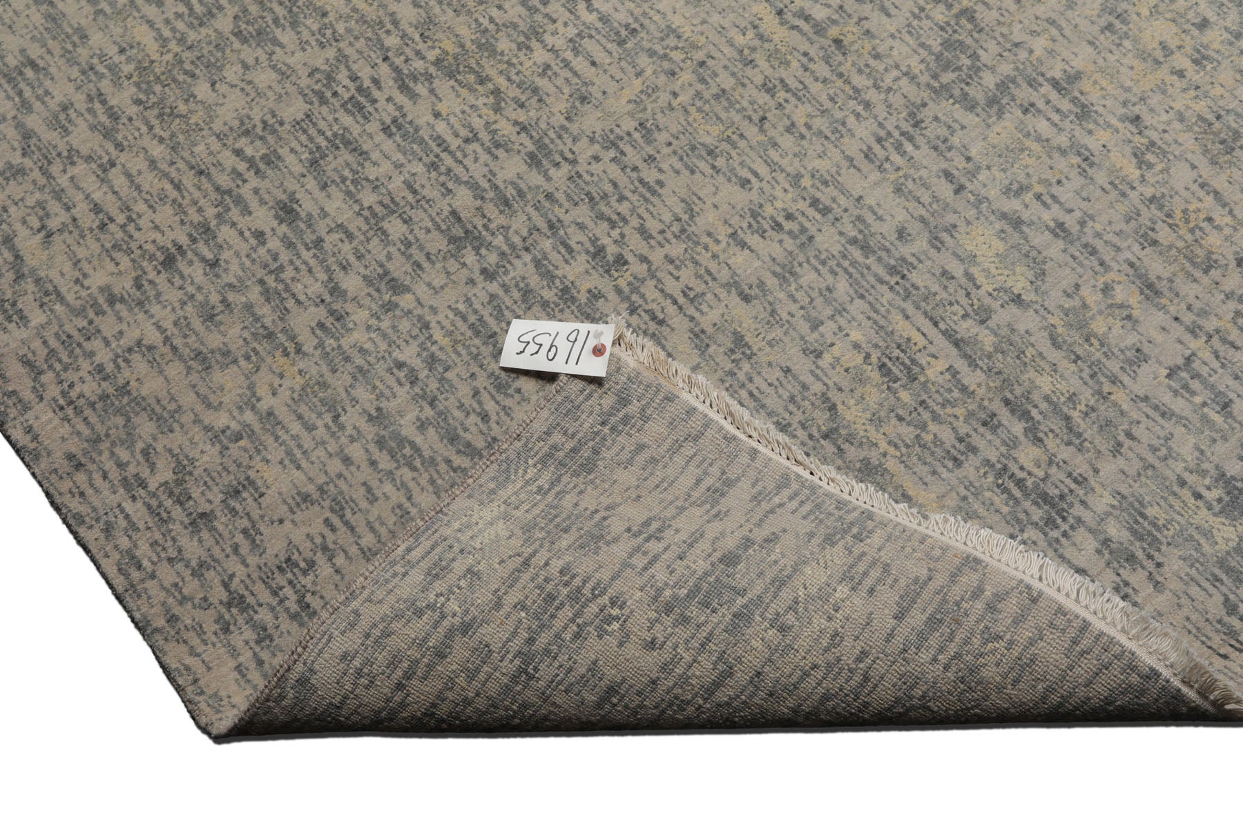 Knotted Rug Gray Slate Hand Knotted 9'x12' Tibetan Sherpa Modern Contemporary 100% Wool Oriental Area Rug