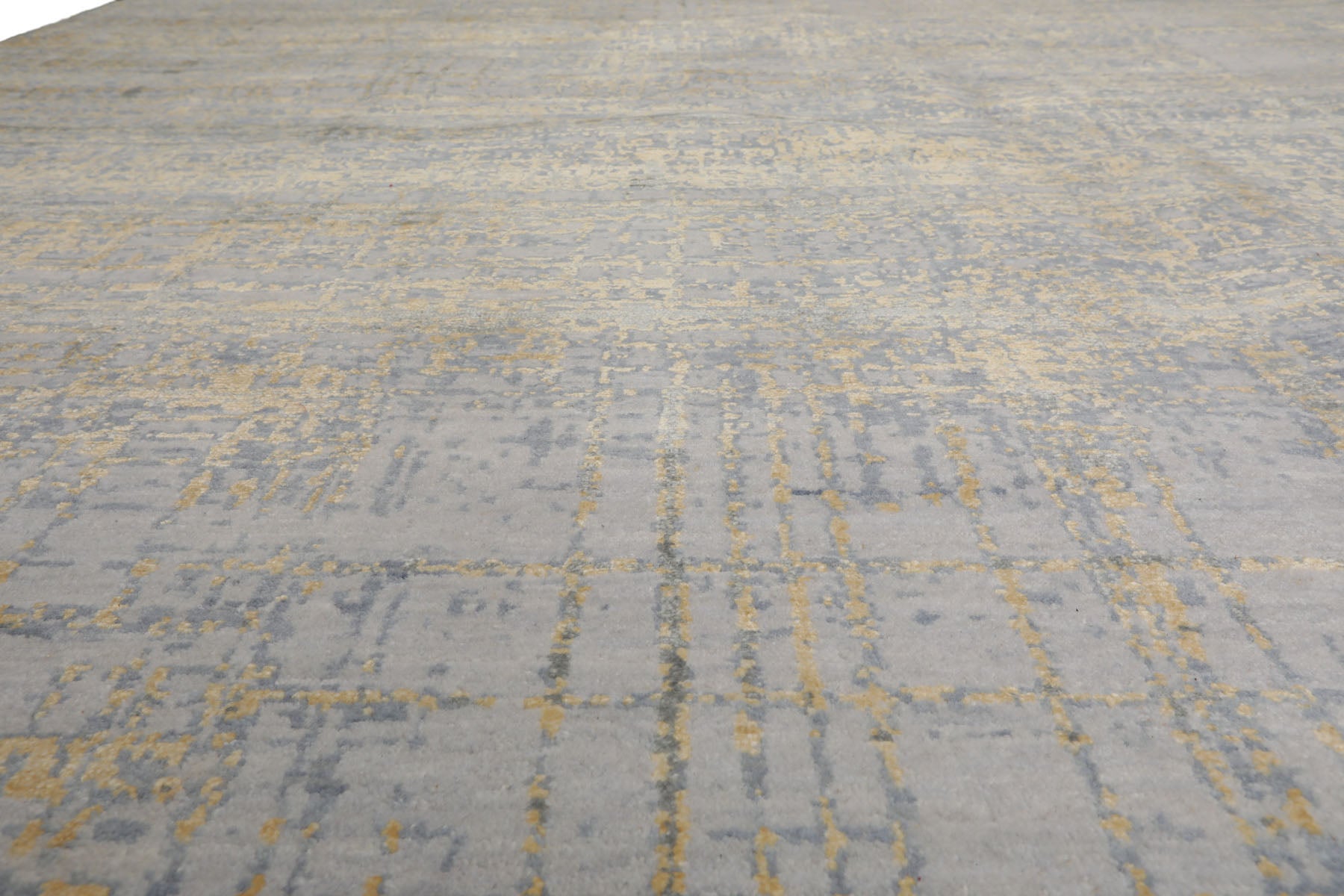 Knotted Rug Gray Beige Hand Knotted Multi Size Wool and Silk Sherpa Modern Rugs