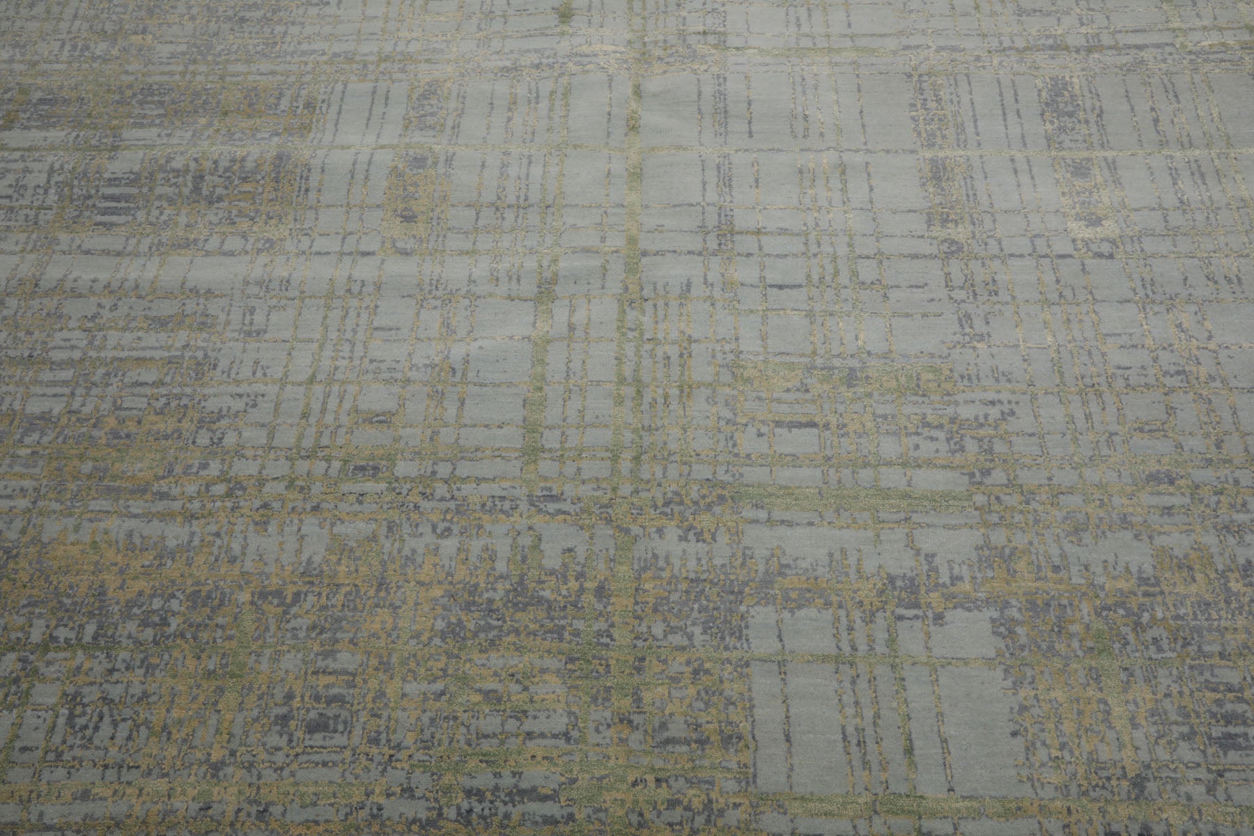 Knotted Rug Blue Green Hand Knotted Multi Size Wool and Silk Sherpa Modern Contemporary Rugs