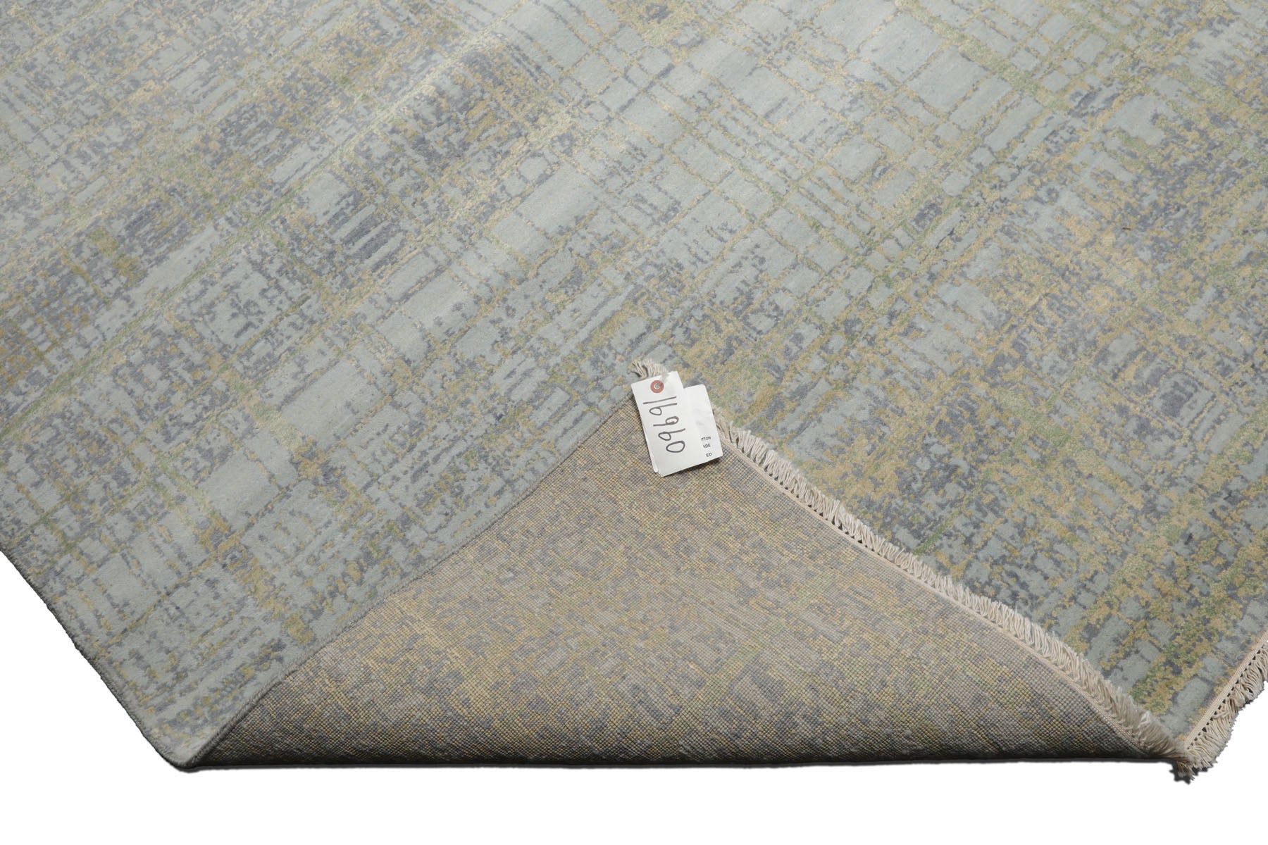 Knotted Rug Blue Green Hand Knotted Multi Size Wool and Silk Sherpa Modern Contemporary Rugs