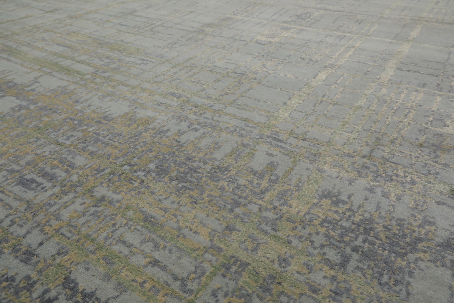 Knotted Rug Blue Green Hand Knotted Multi Size Wool and Silk Sherpa Modern Contemporary Rugs