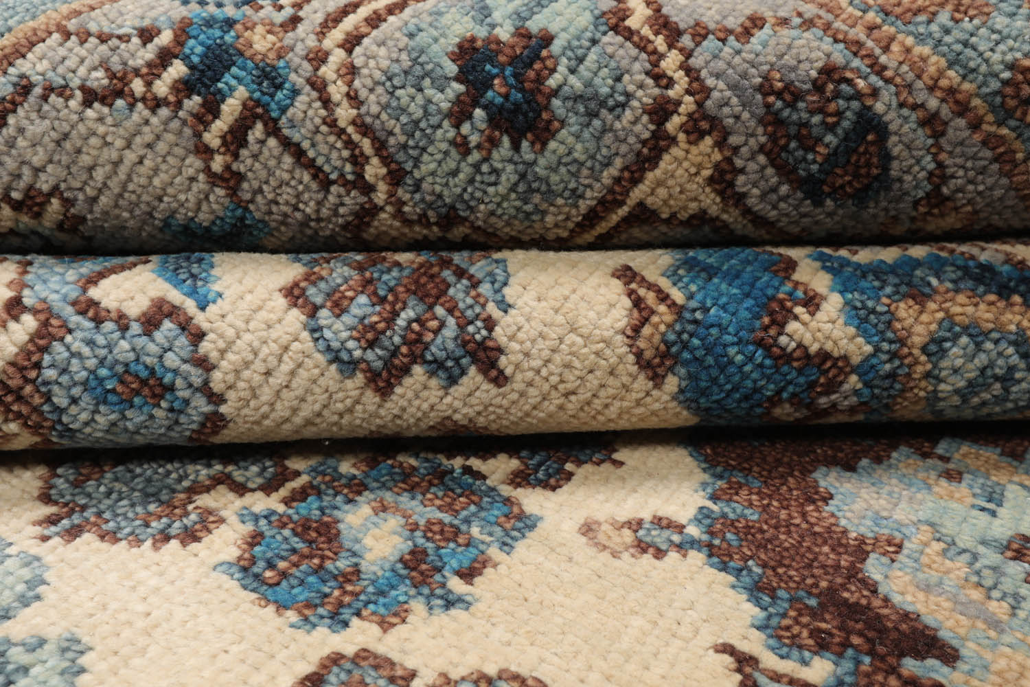Multi Size Beige Gray Aqua Color Hand Knotted Oushak Wool  Oriental Rug