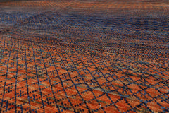 9x12 Orange, Navy, Color Hand Knotted  100% Wool Modern Oriental Rug