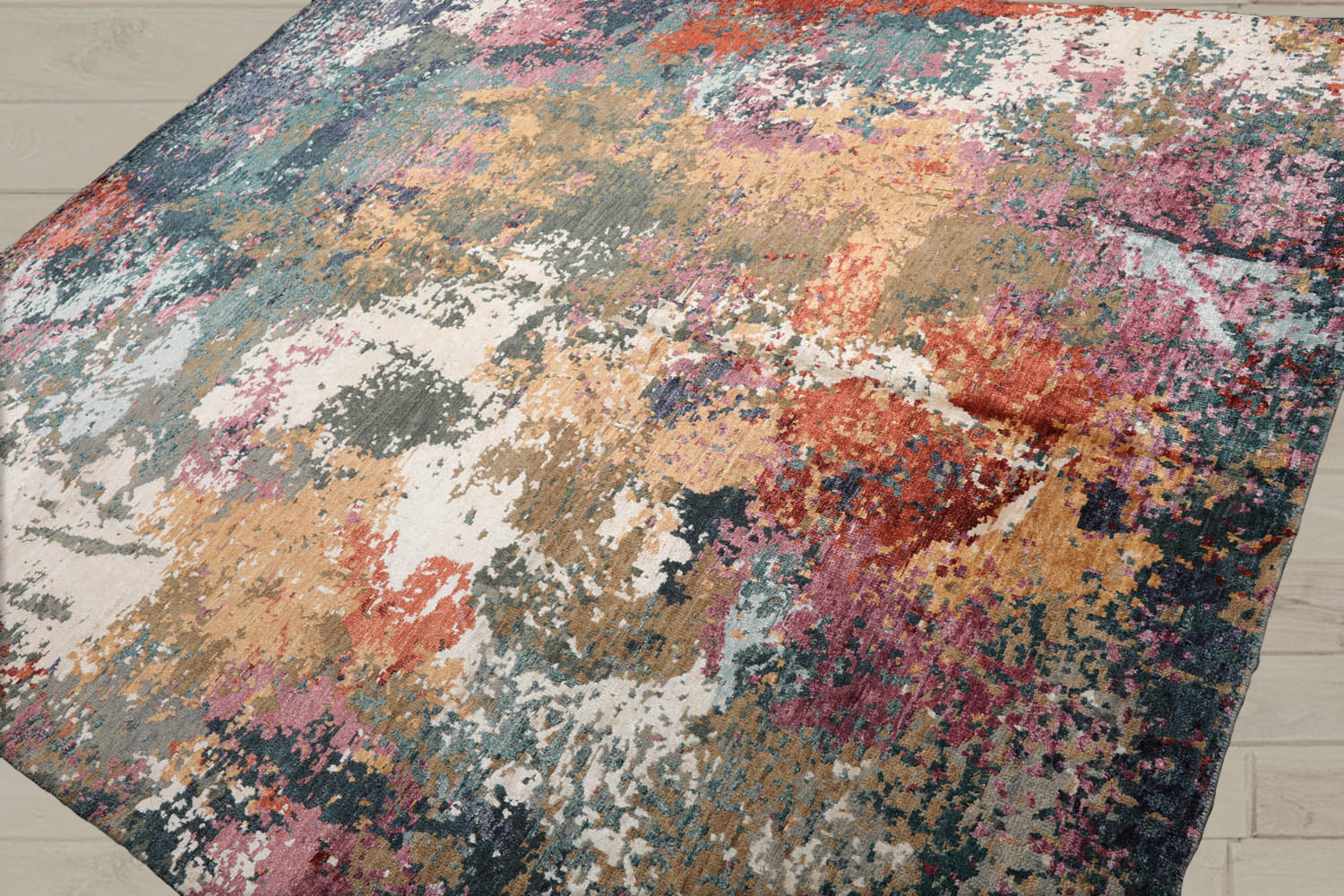 8x10 Beige, Tan, Brown Color Hand Knotted Tibetan Wool & Silk Modern Oriental Rug