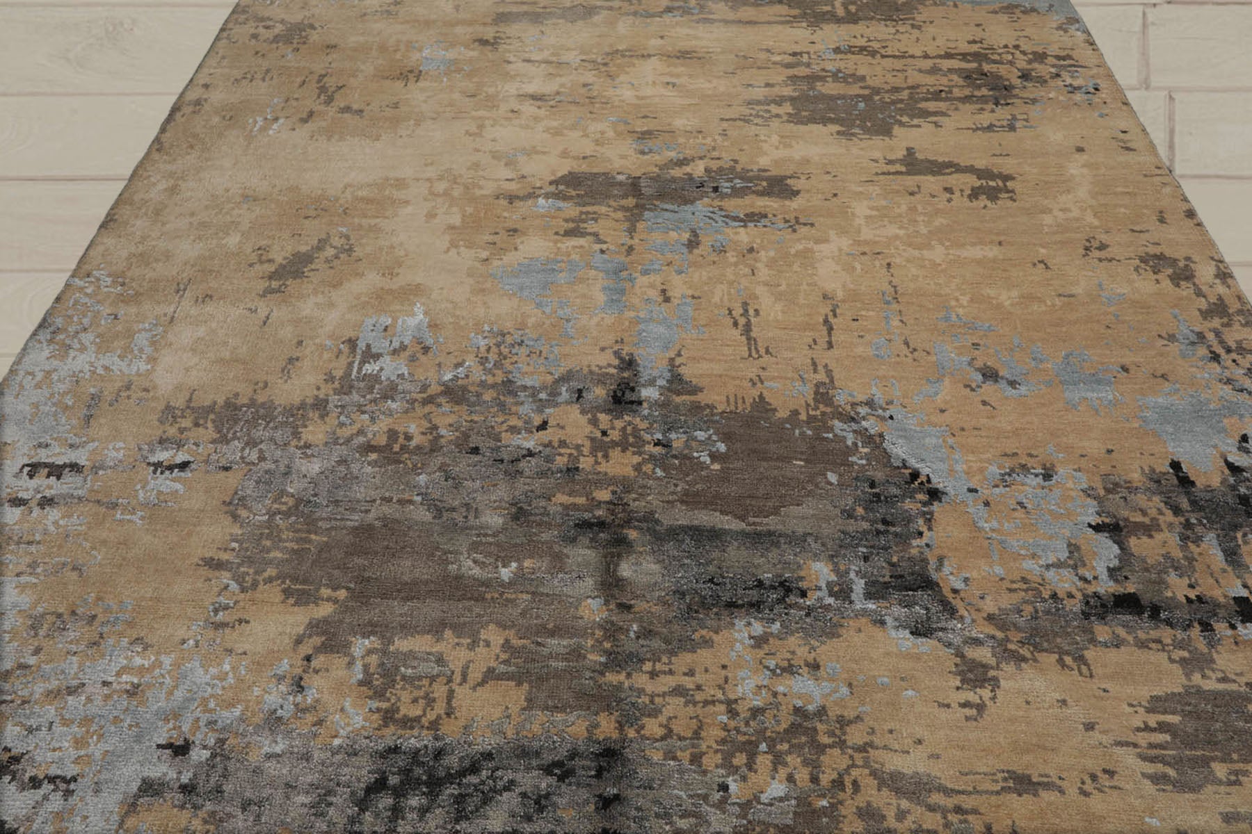 8x10 Beige, Tan, Gray Color Hand Knotted Tibetan Wool Modern Oriental Rug