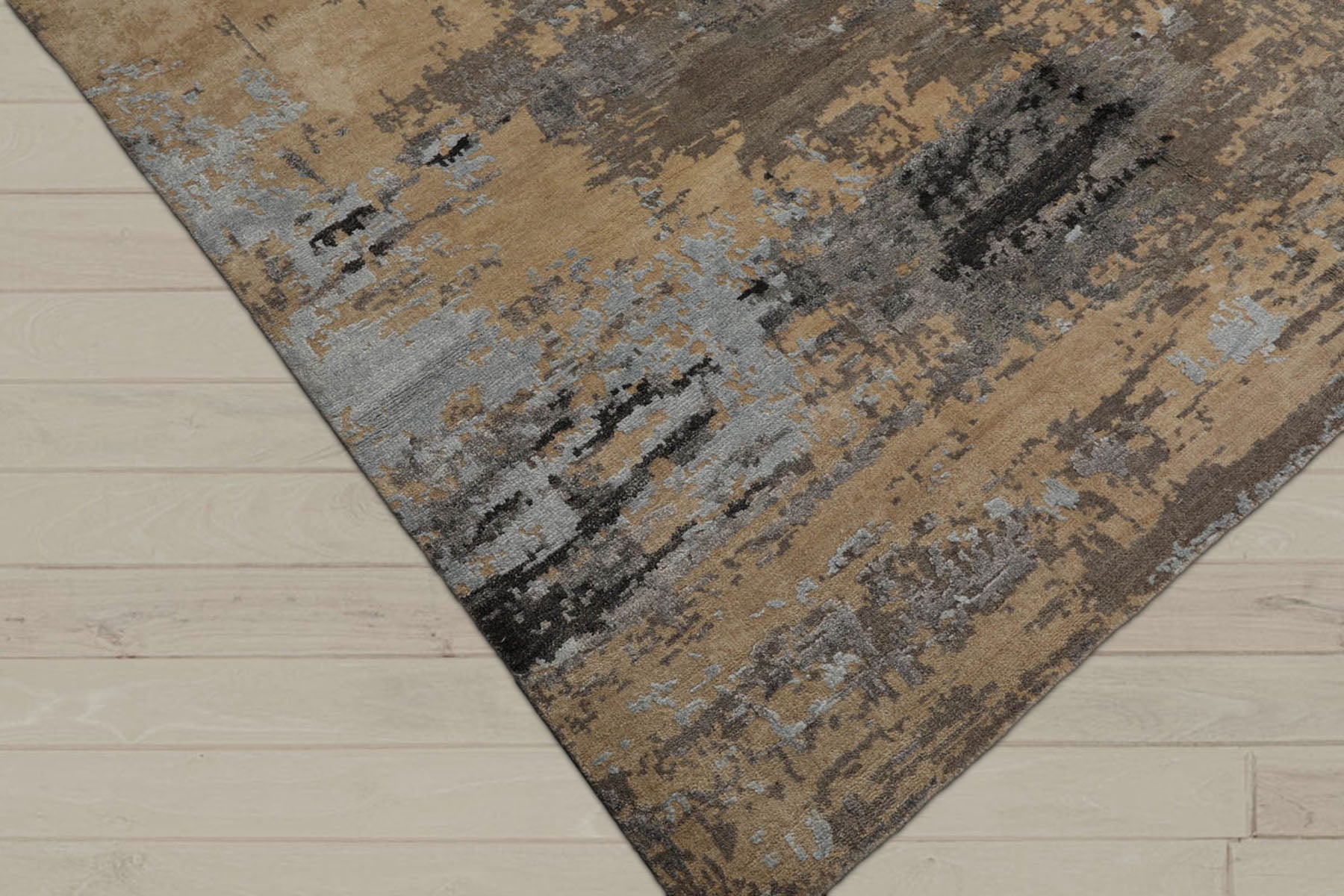 8x10 Beige, Tan, Gray Color Hand Knotted Tibetan Wool Modern Oriental Rug