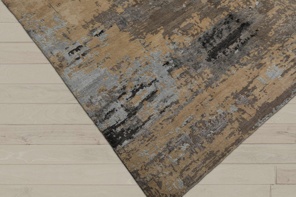 8x10 Beige, Tan, Gray Color Hand Knotted Tibetan Wool Modern Oriental Rug