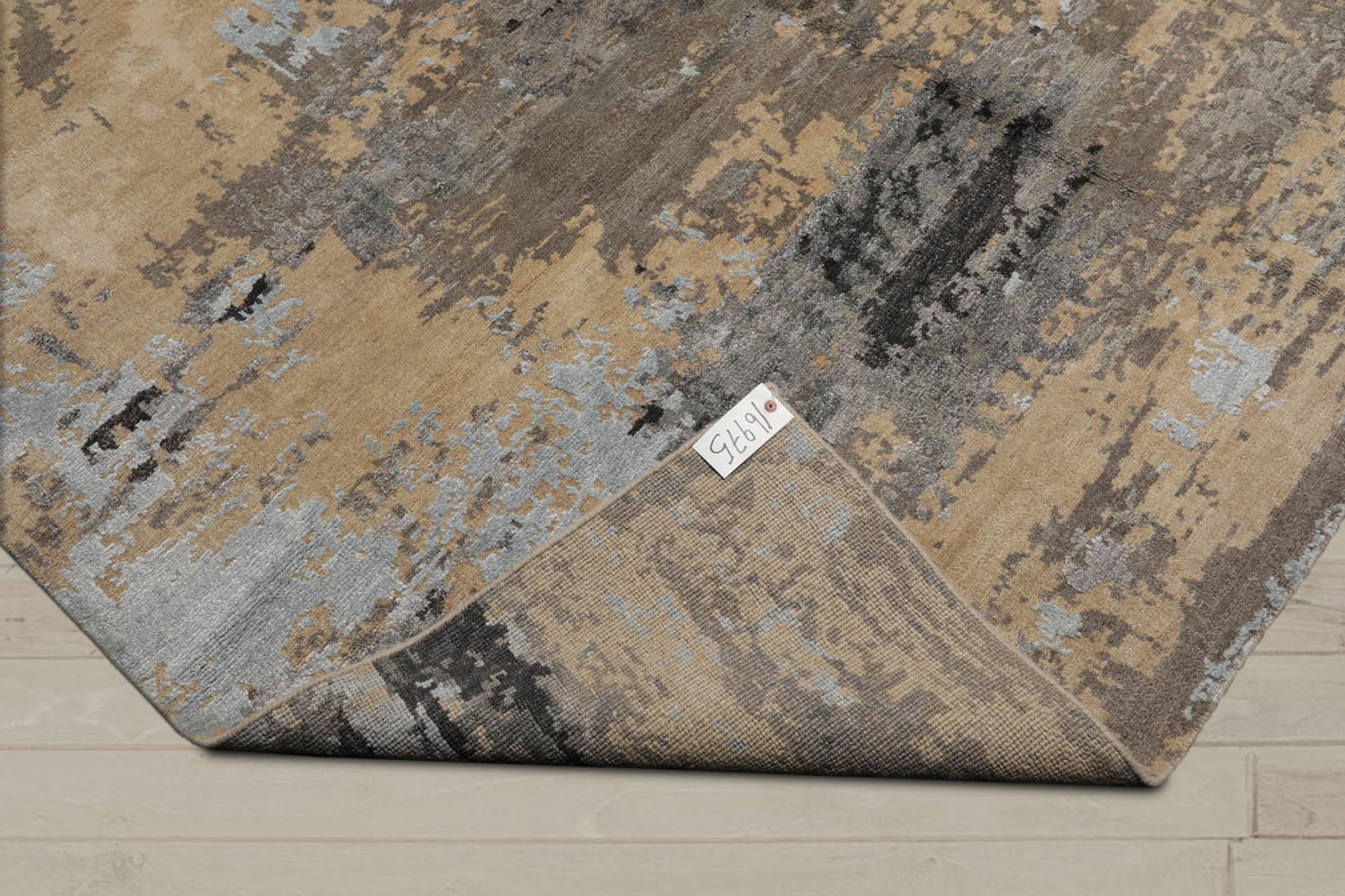8x10 Beige, Tan, Gray Color Hand Knotted Tibetan Wool Modern Oriental Rug