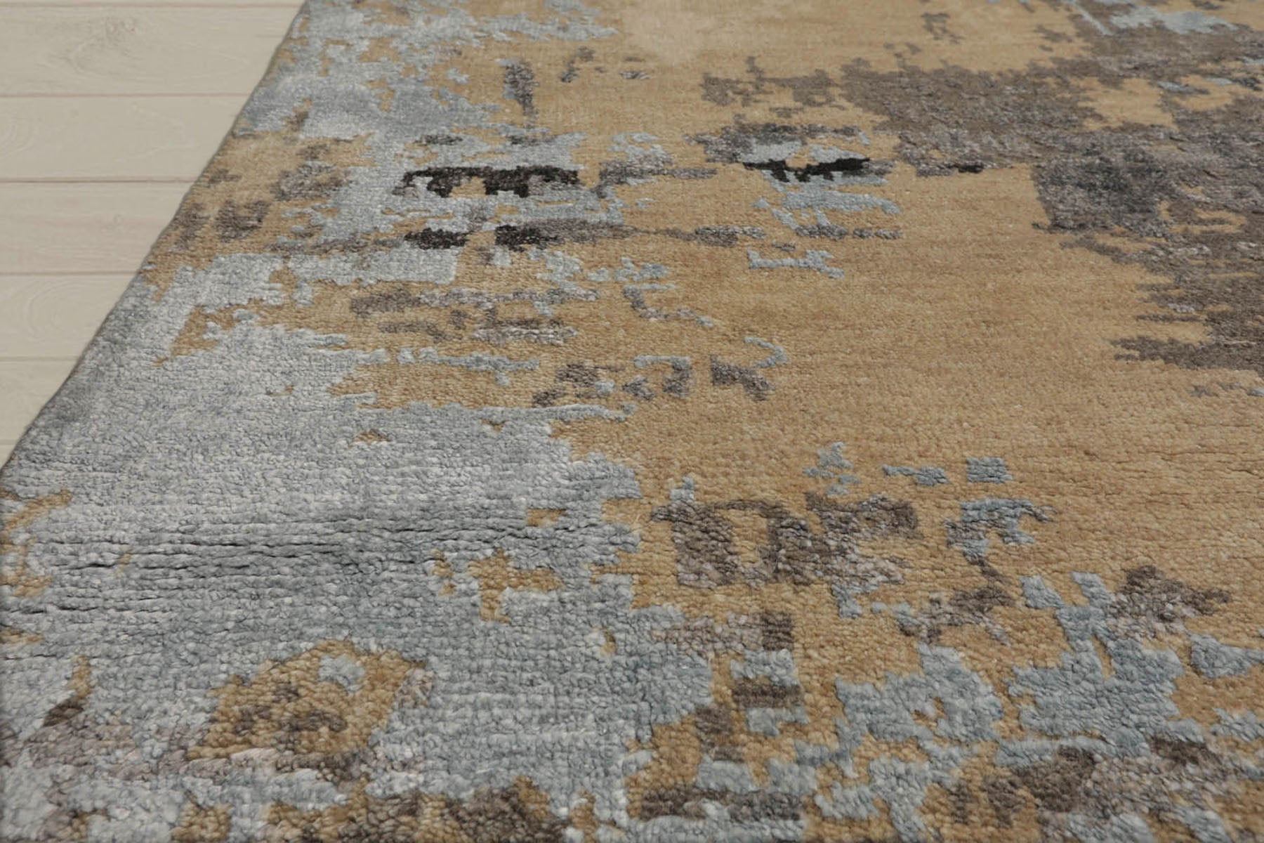 8x10 Beige, Tan, Gray Color Hand Knotted Tibetan Wool Modern Oriental Rug