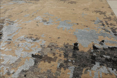 8x10 Beige, Tan, Gray Color Hand Knotted Tibetan Wool Modern Oriental Rug