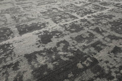8x10 Tone on Tone Gray, , Color Hand Knotted Tibetan Wool & Silk Modern Oriental Rug