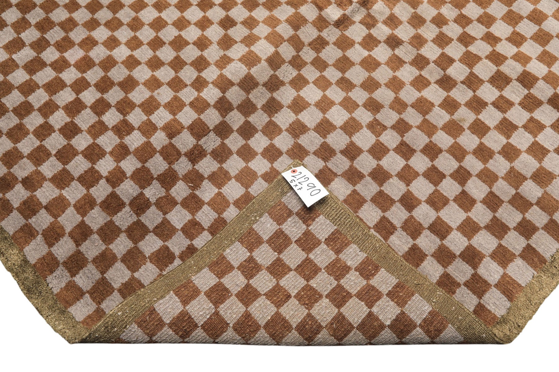 5x7 Gray, Brown, Sage Color Hand Knotted Tibetan Wool & Silk Moden & Contemporary Oriental Rug