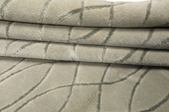 9x12 Tone on Tone Faded Seafoam, , Color Hand Knotted Tibetan Wool & Pure Silk Modern & Contemporay Oriental Rug