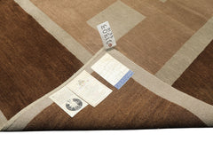 8x10 Brown, Taupe, Seafoam Color Hand Knotted Tibetan Wool & Pure Silk  Oriental Rug