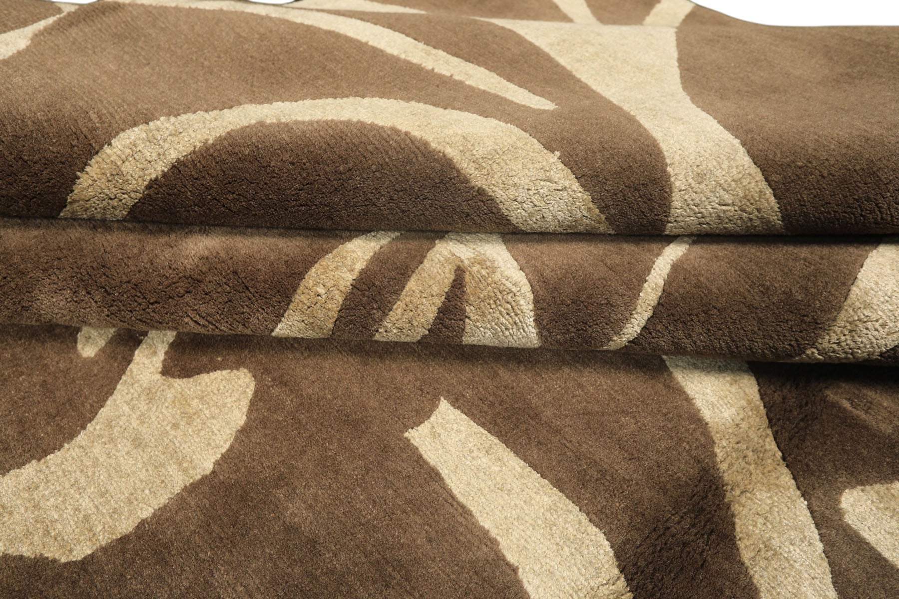 8x10 Moss, , Color Hand Knotted Tibetan Wool & Pure Silk Modern & Contemporay Oriental Rug