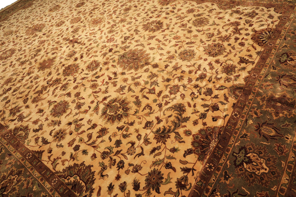 12x18 Ivory, Sage, Rust Color Hand Knotted Agra New Zealand Wool Traditional Oriental Rug