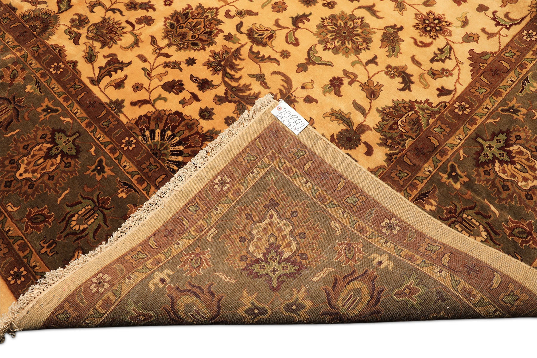 12x18 Ivory, Sage, Rust Color Hand Knotted Agra New Zealand Wool Traditional Oriental Rug