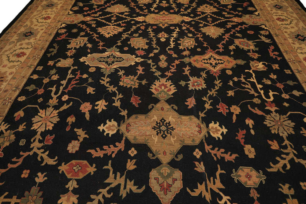 12x18 Charcoal, Beige, Sage Color Hand Knotted Soumak Wool Traditional Oriental Rug