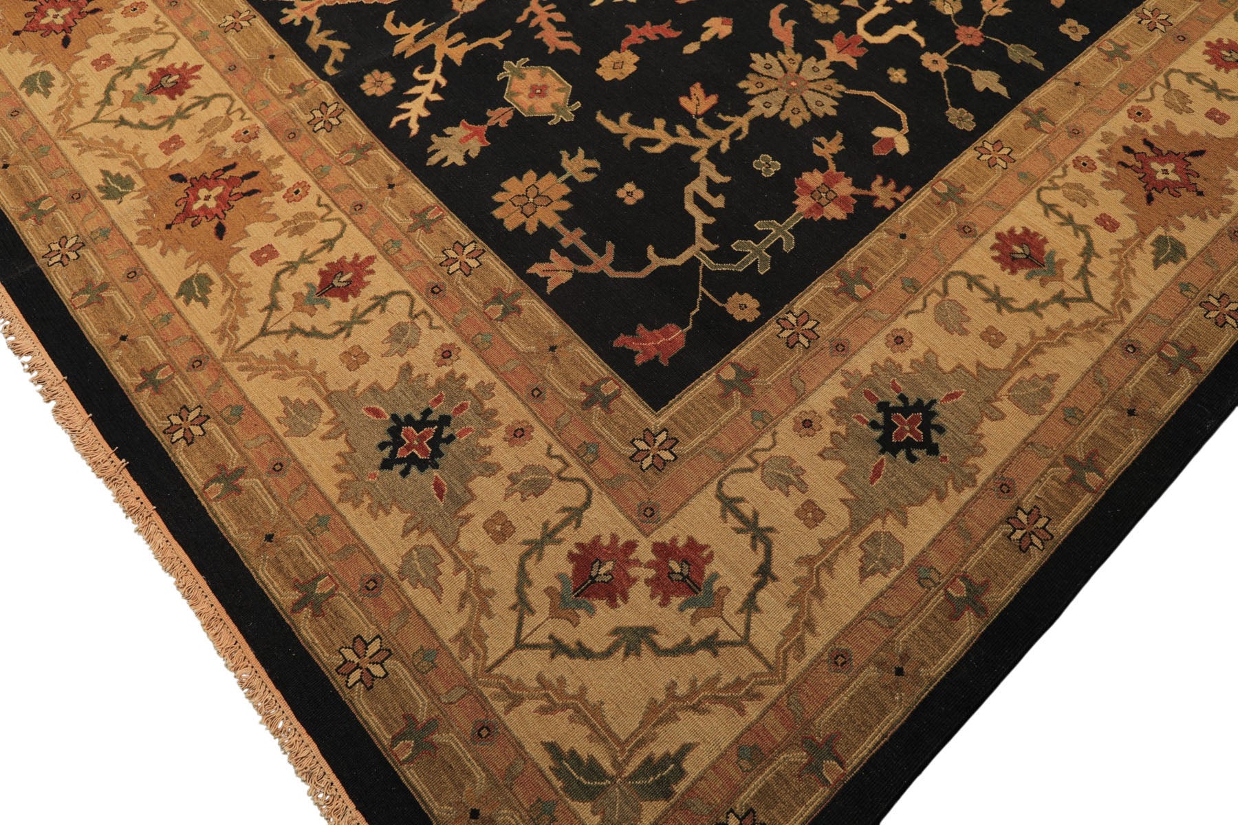 12x18 Charcoal, Beige, Sage Color Hand Knotted Soumak Wool Traditional Oriental Rug