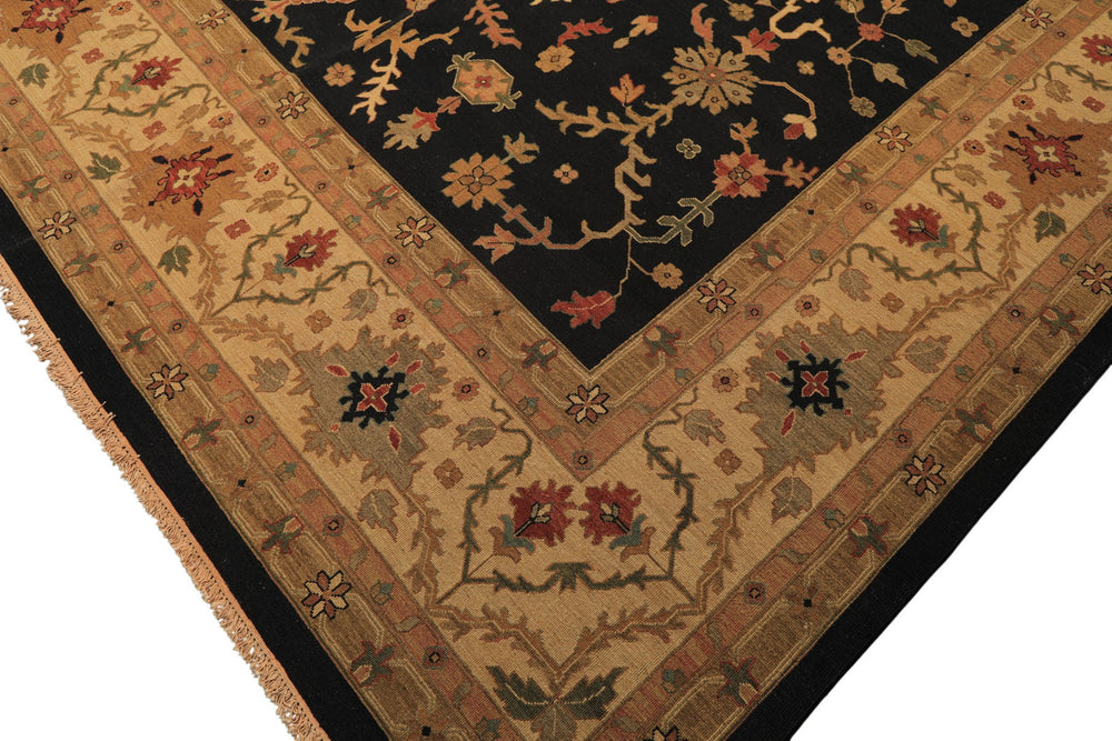 12x18 Charcoal, Beige, Sage Color Hand Knotted Soumak Wool Traditional Oriental Rug