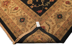 12x18 Charcoal, Beige, Sage Color Hand Knotted Soumak Wool Traditional Oriental Rug