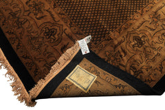 12x18 Black, Gold, Sage Color Hand Knotted Indo Persian New Zealand Wool Transitional Oriental Rug