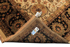 Palace Beige, Black, Maroon Color Hand Knotted Agra New Zealand Wool Traditional Oriental Rug