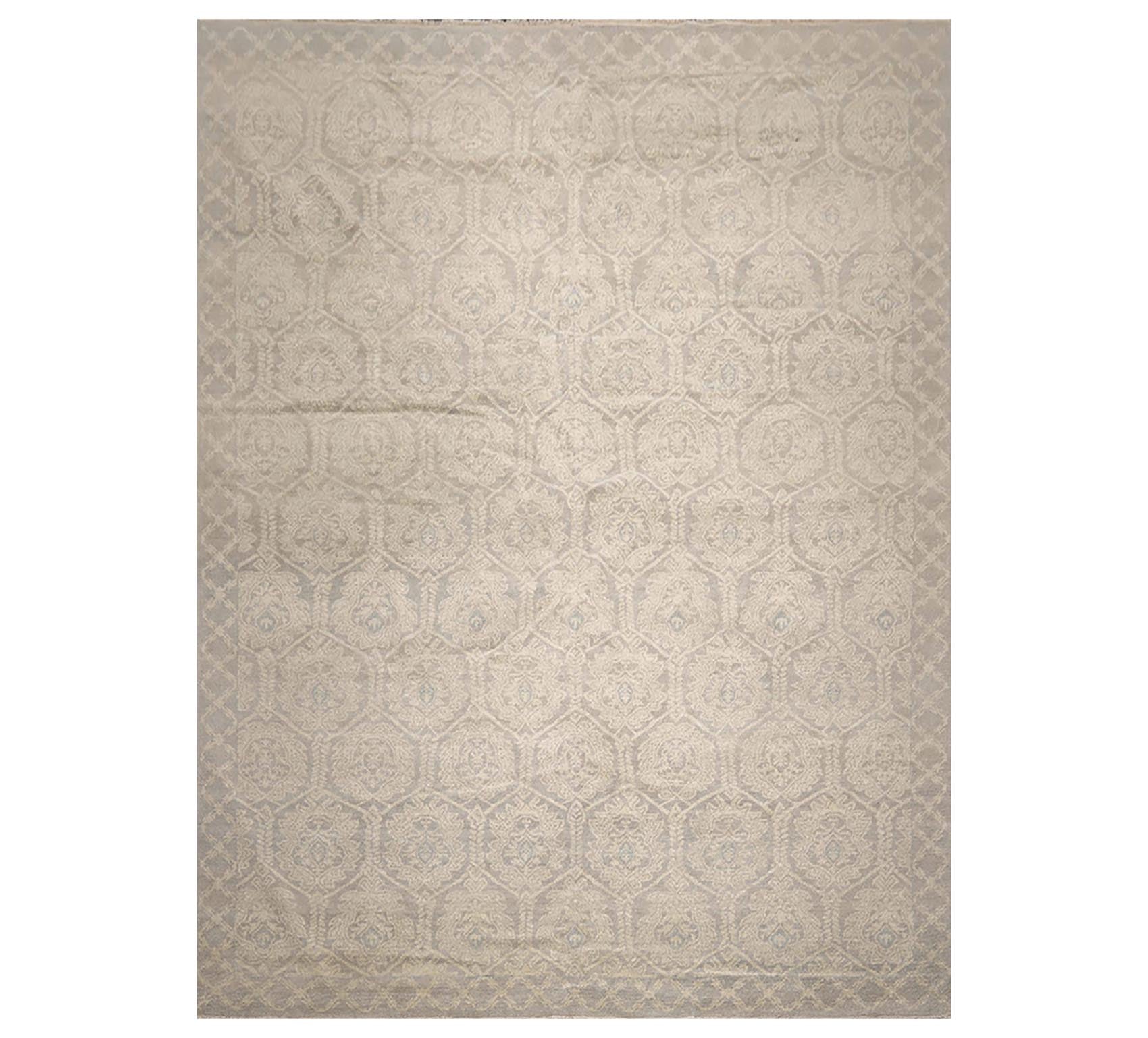 10x14 Gray, Beige, Slate Color Hand Knotted Oushak 100% Wool Transitional Oriental Rug