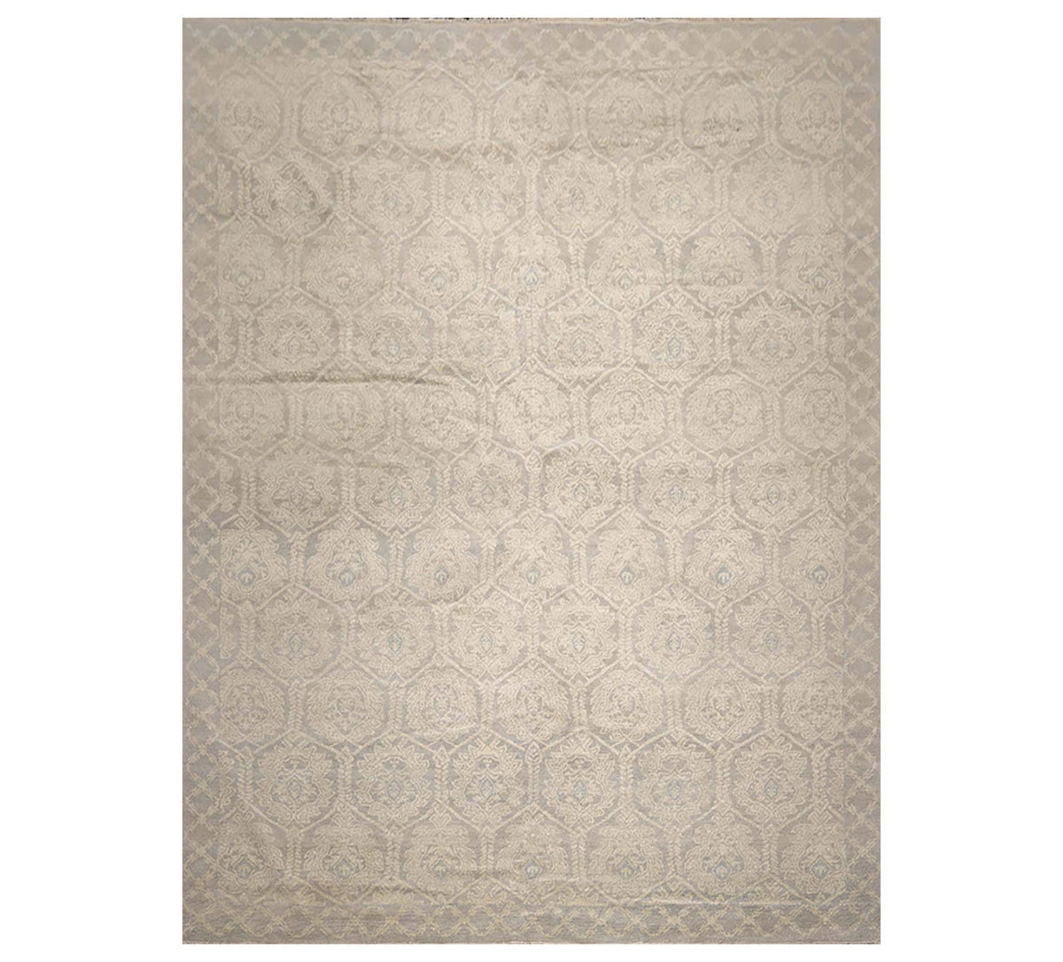 10x14 Gray, Beige, Slate Color Hand Knotted Oushak 100% Wool Transitional Oriental Rug