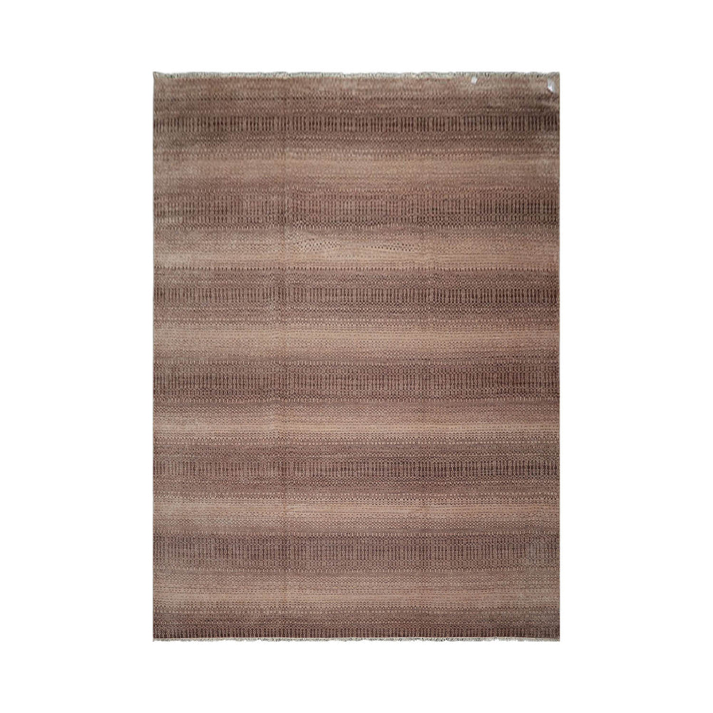 10x14 Brown, Tan, Color Hand Knotted  100% Wool Modern & Contemporary Oriental Rug