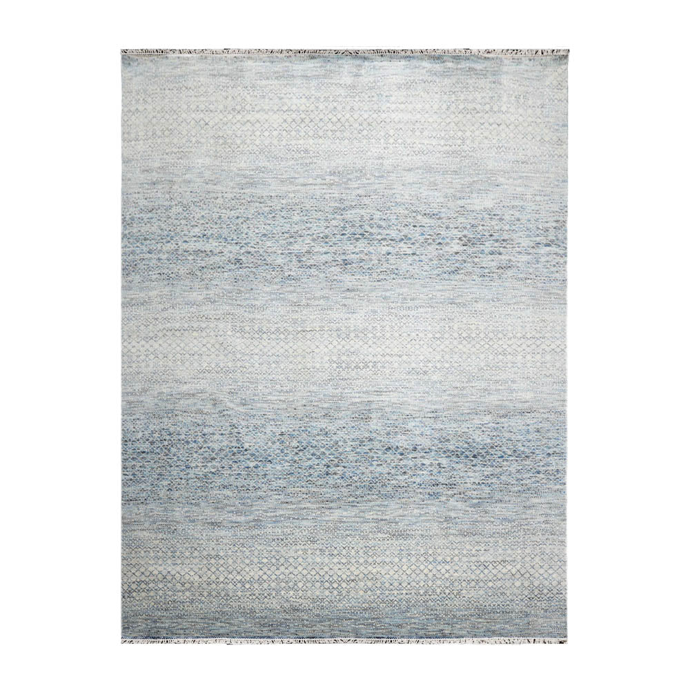 9x12 Beige, Gray, Blue Color Hand Knotted  100% Wool Modern Oriental Rug