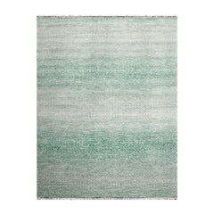 9x12 Green, Beige, Gray Color Hand Knotted  100% Wool Modern Oriental Rug