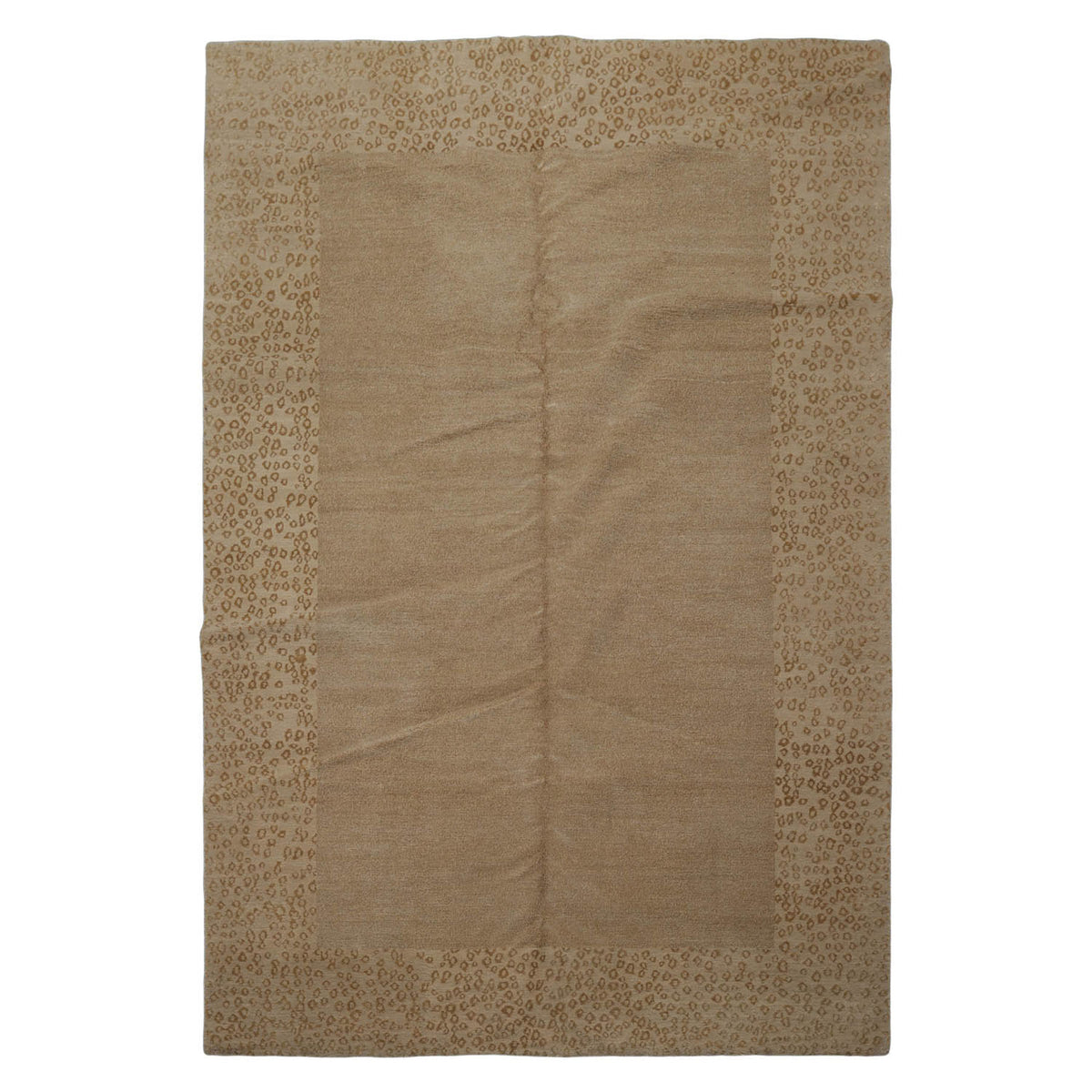 6x9 Tone on Tone Beige, , Color Hand Knotted  Wool & Silk Modern Oriental Rug